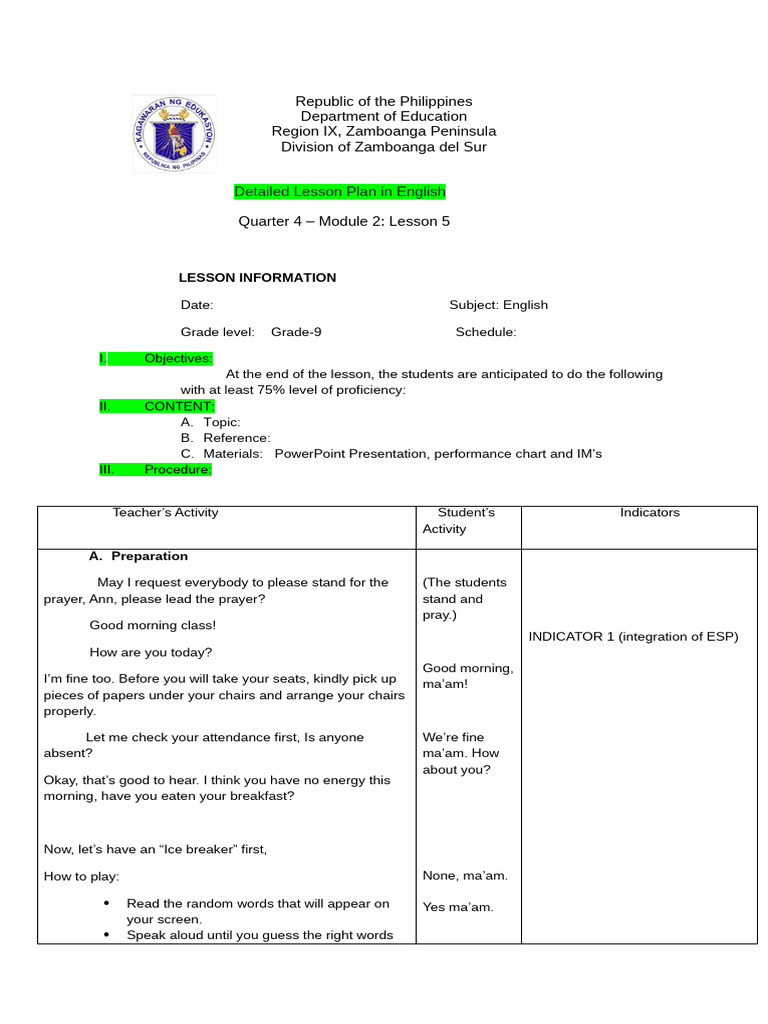 Lesson Plan For Ranking | PDF | Human Communication | Learning