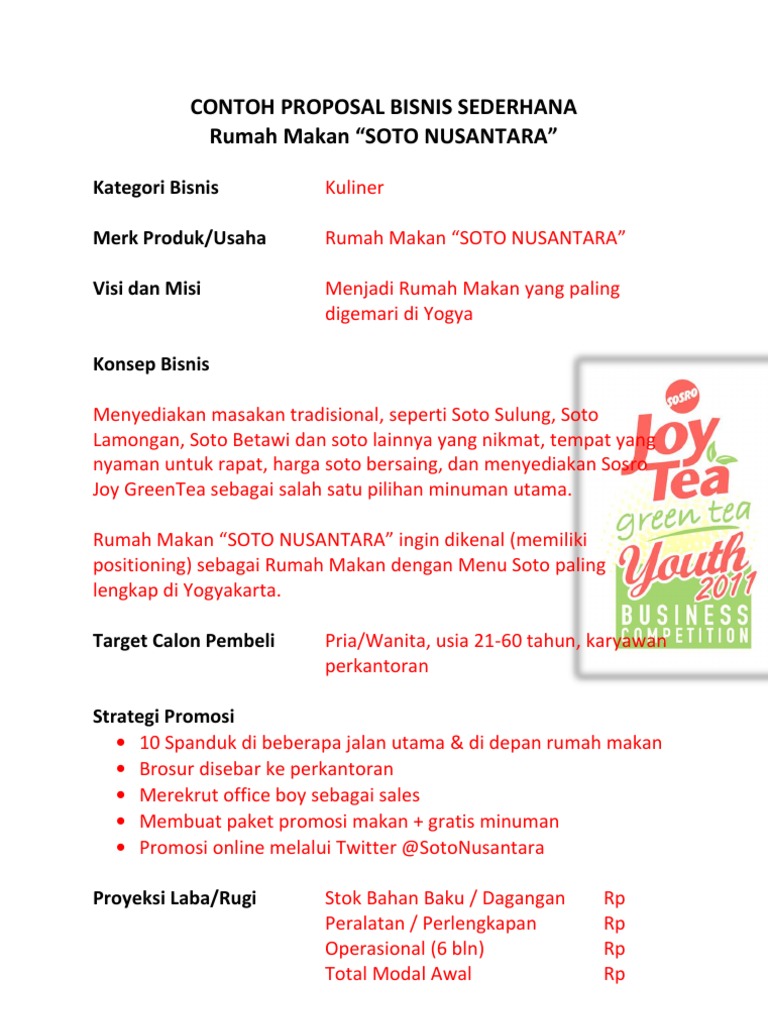 Proposal Bisnis Plan Sederhana