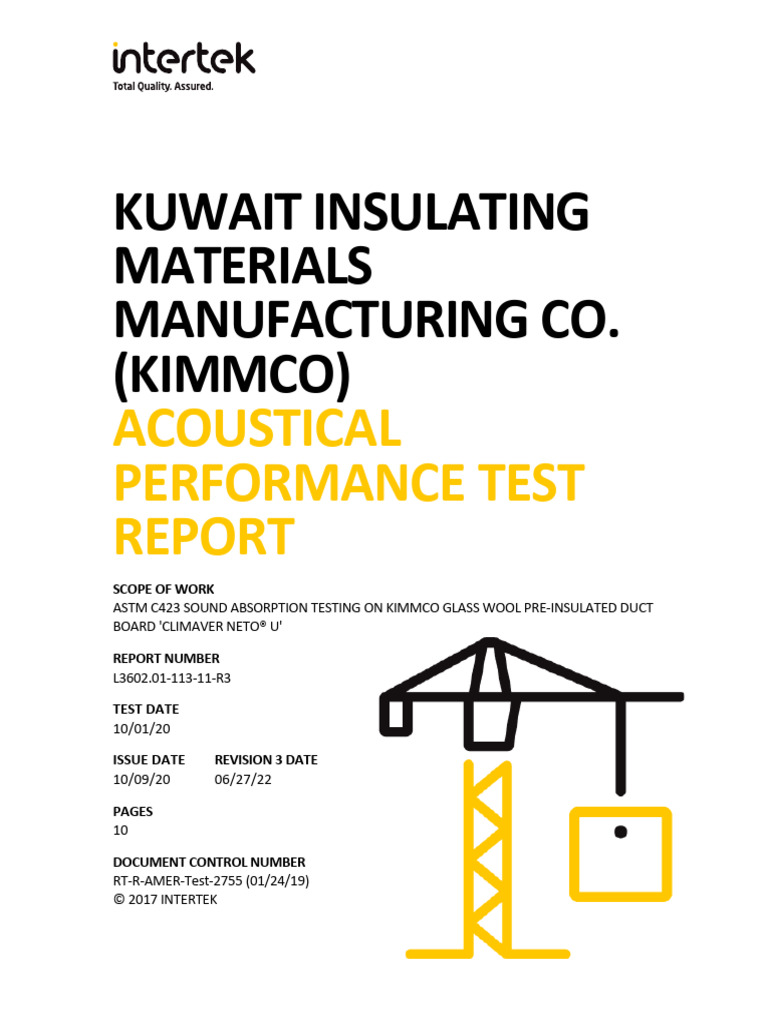 ASTM C423 - Sound Absorption Test Report - CLIMAVE R Neto u | PDF ...