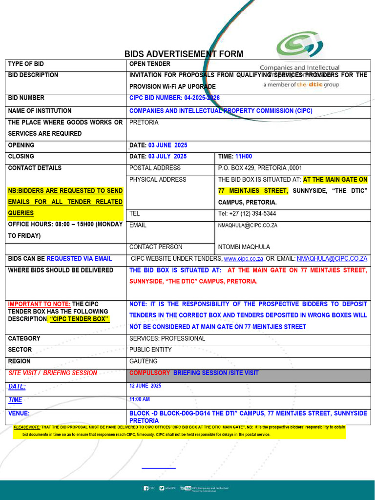 CIPC SBD Forms 04 2025 2026 | PDF | Business