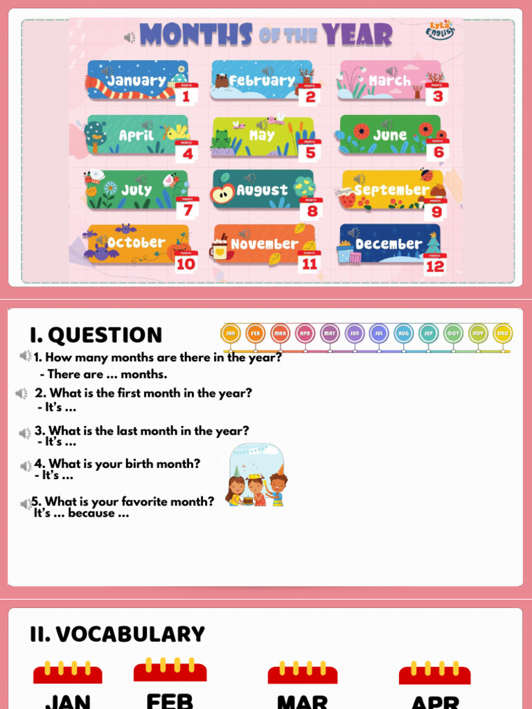 Topic 11- Months of Year | PDF