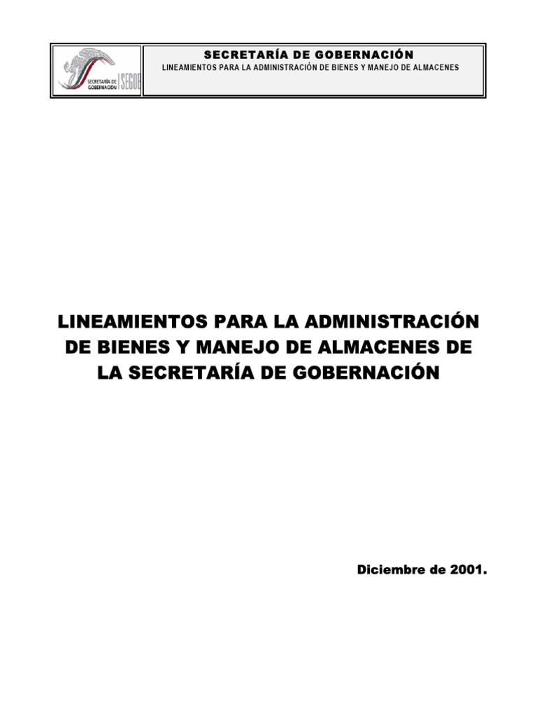 Lineamientos de BBMM en La Segob | PDF | Administración Pública ...