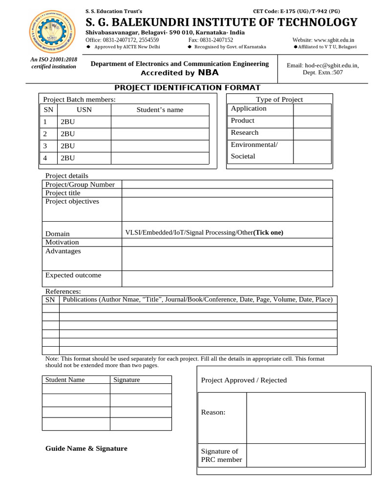 4.1.project Identification Format-1 | PDF | Computer Engineering ...