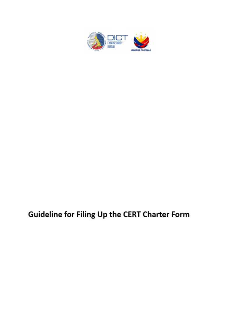 Guideline For Filing Up The CERT Charter Form v1.1 | PDF | Computer ...