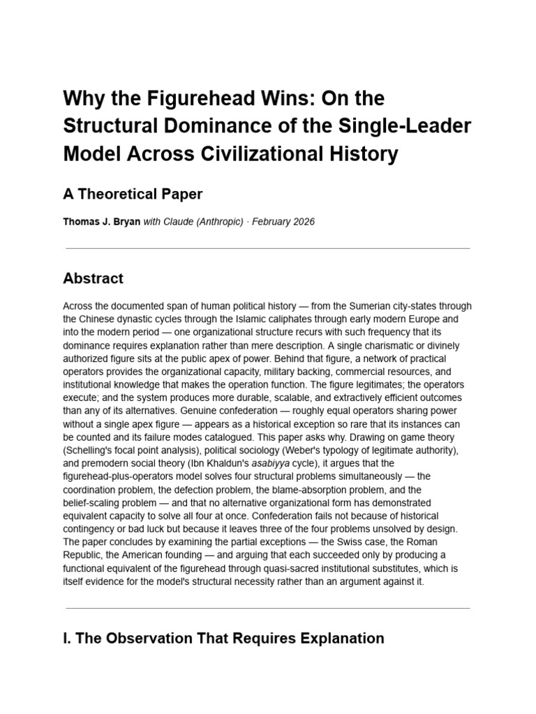Why the Figurehead Wins, On the Structural Dominance of the Single ...