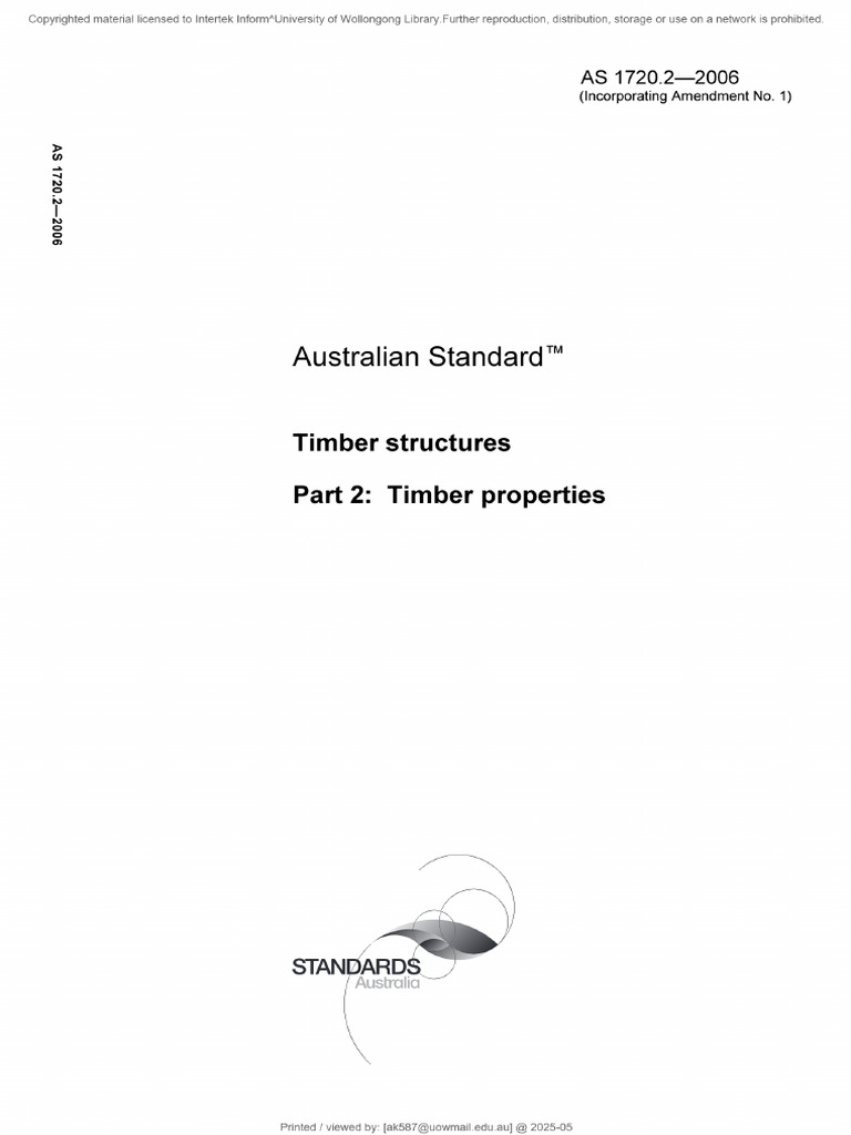 As 1720.2 - 2006 - Timber Properties | PDF