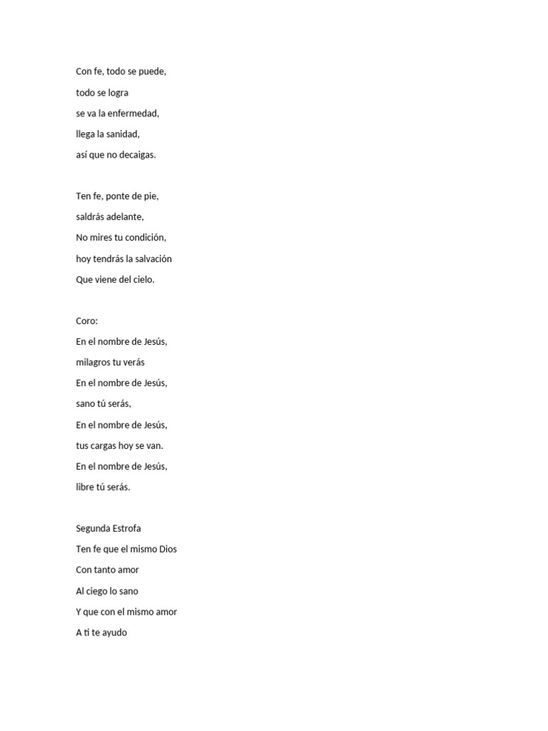 Letra TEN FE | PDF