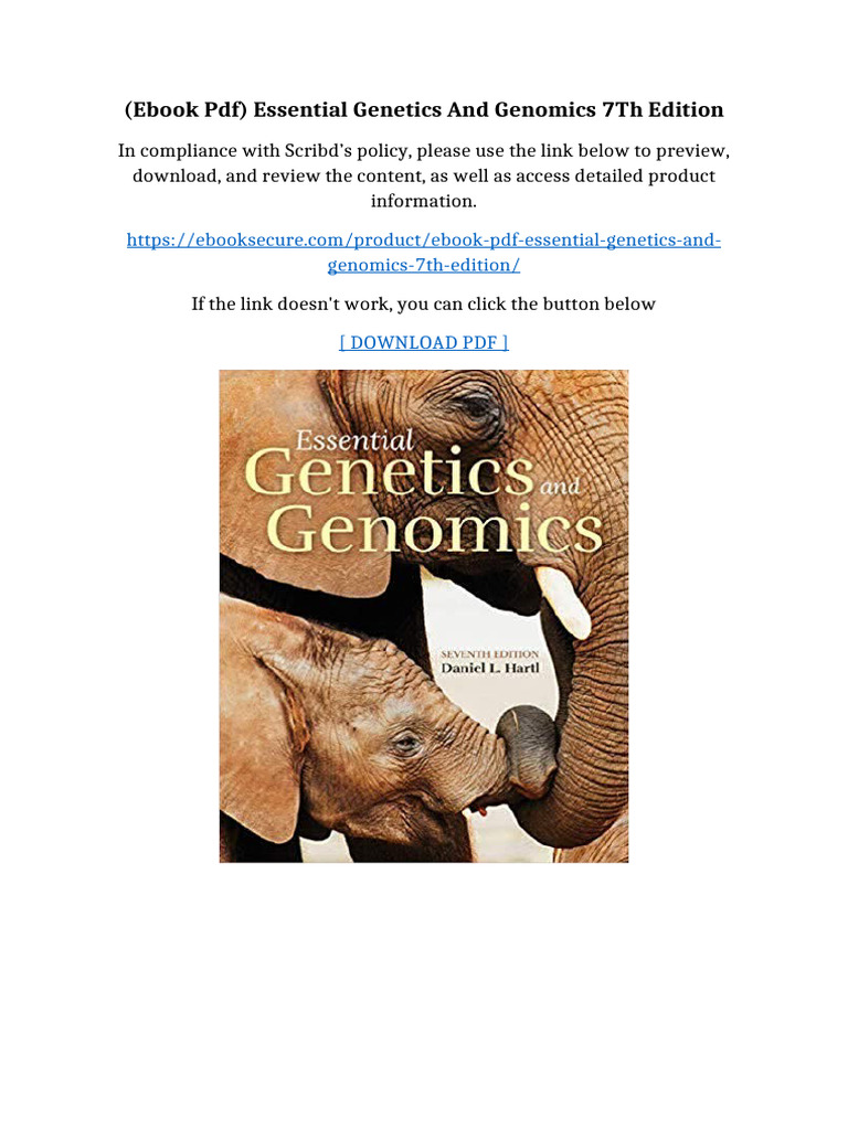(Ebook PDF) Essential Genetics and Genomics 7th Edition | PDF ...