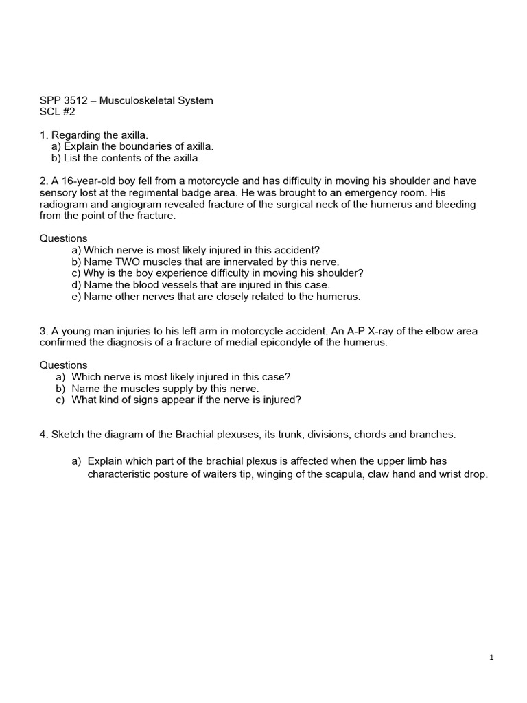 SCL MSK Upper Limb | PDF