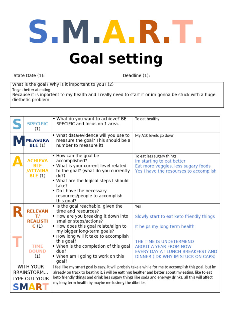 SMART Goals Assessment | PDF