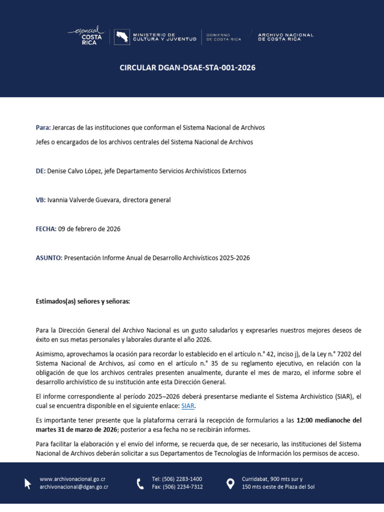 Circular Dgan Dsae Sta 001 2026 | PDF | Contraseña