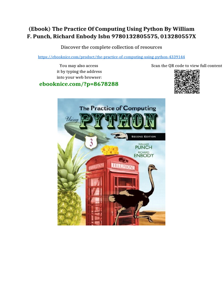(Ebook) The Practice of Computing Using Python by William F. Punch ...