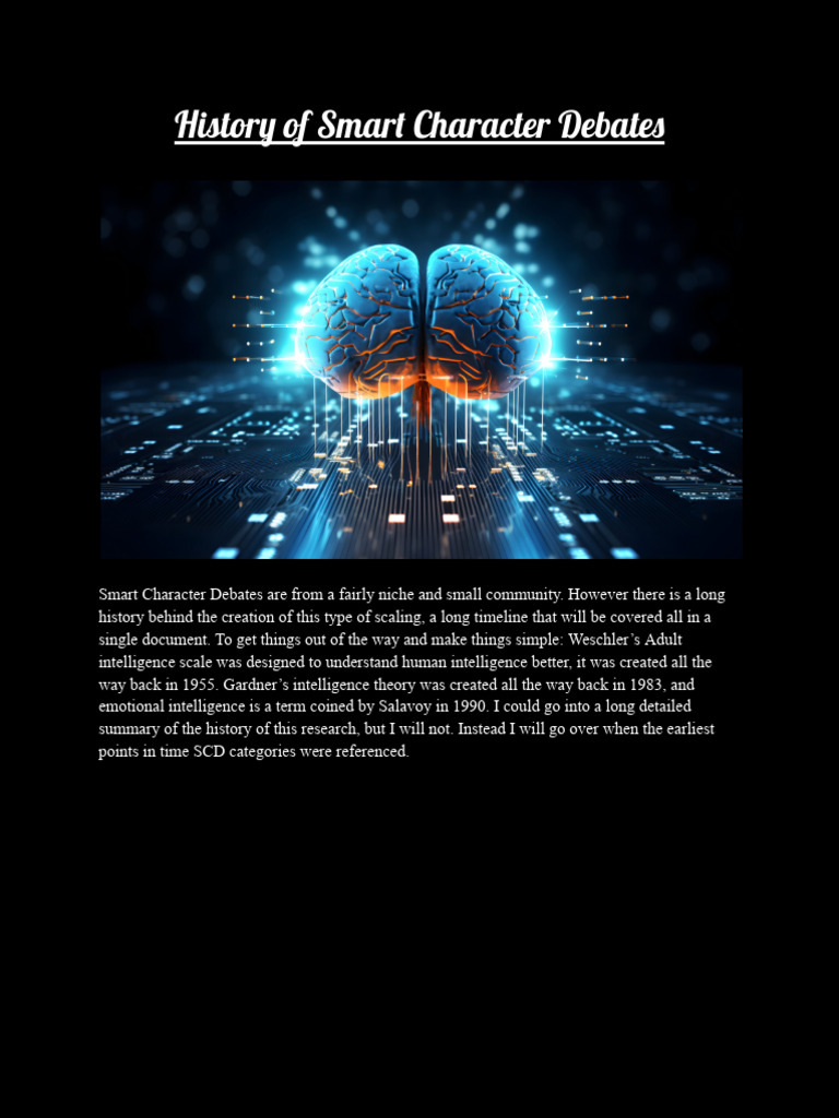 History of Smart Character Debates | PDF | Intelligence | Cognition