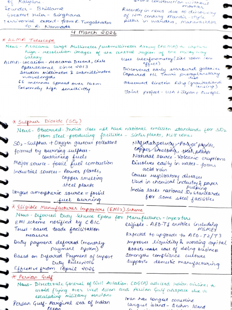 Current Affairs Notes PIB 04 Mar 2026 | PDF