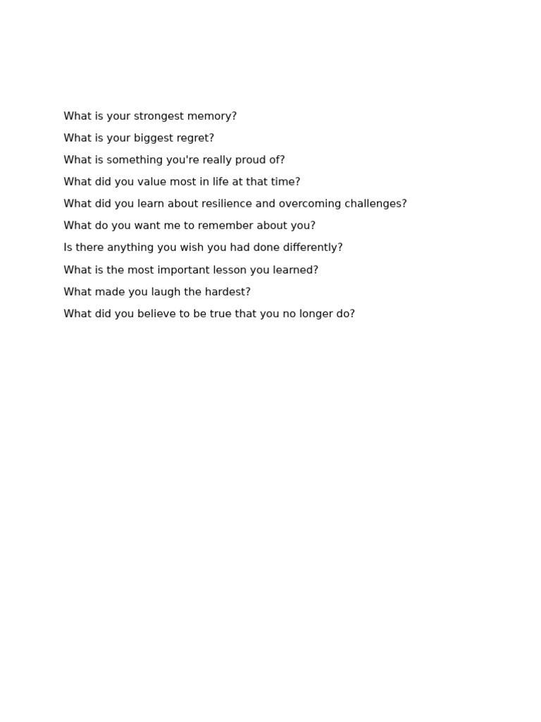 What Is Your Strongest Memory | PDF | Feeling | Motivational