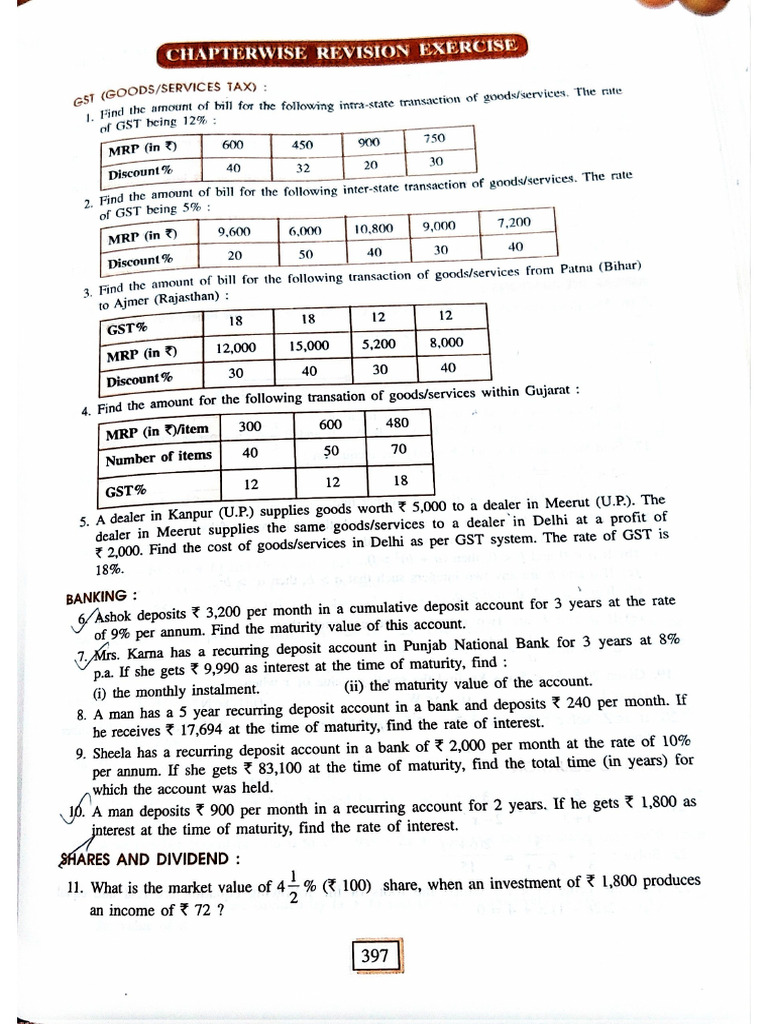 Chapterwise Revision Exercise and Mixed Practice With Answers at The ...