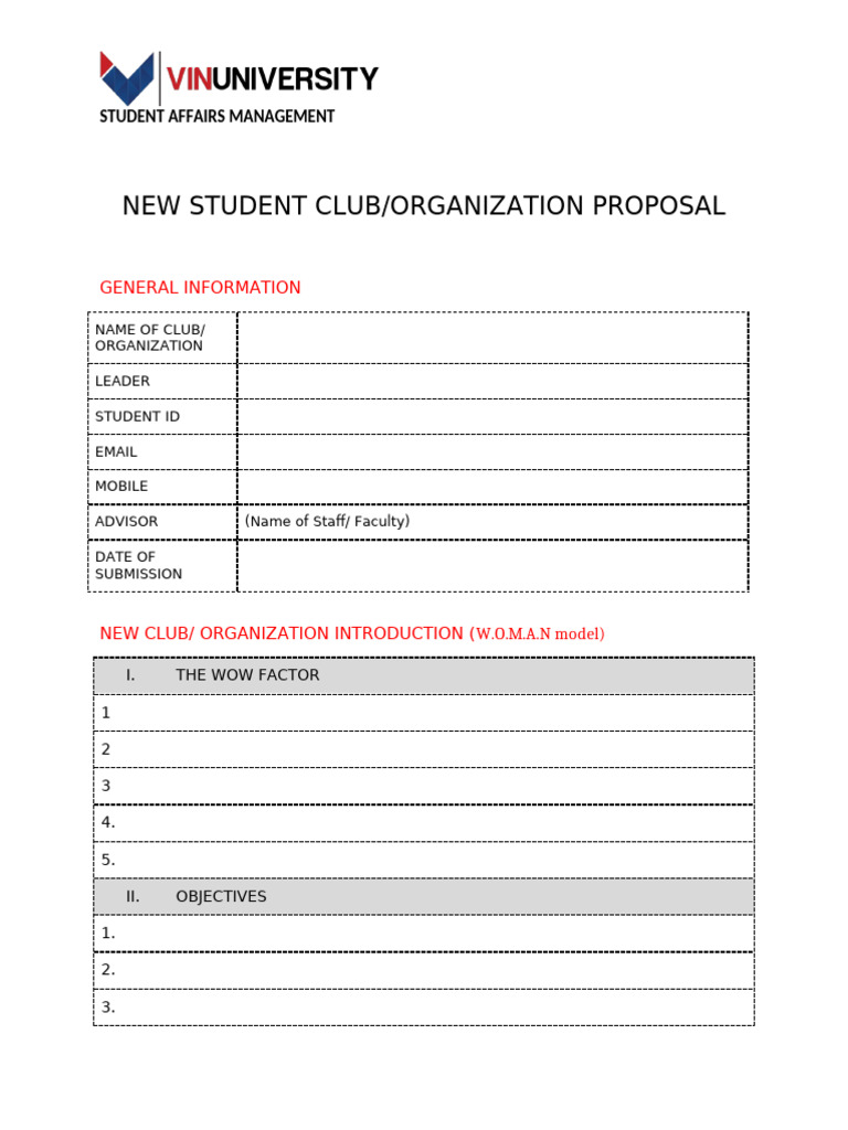 Sam New Club Proposal Form v1 | PDF