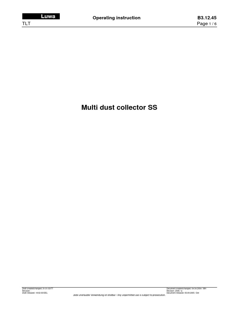 1.7 Dust Collector | PDF | Pressure Measurement | Manufactured Goods