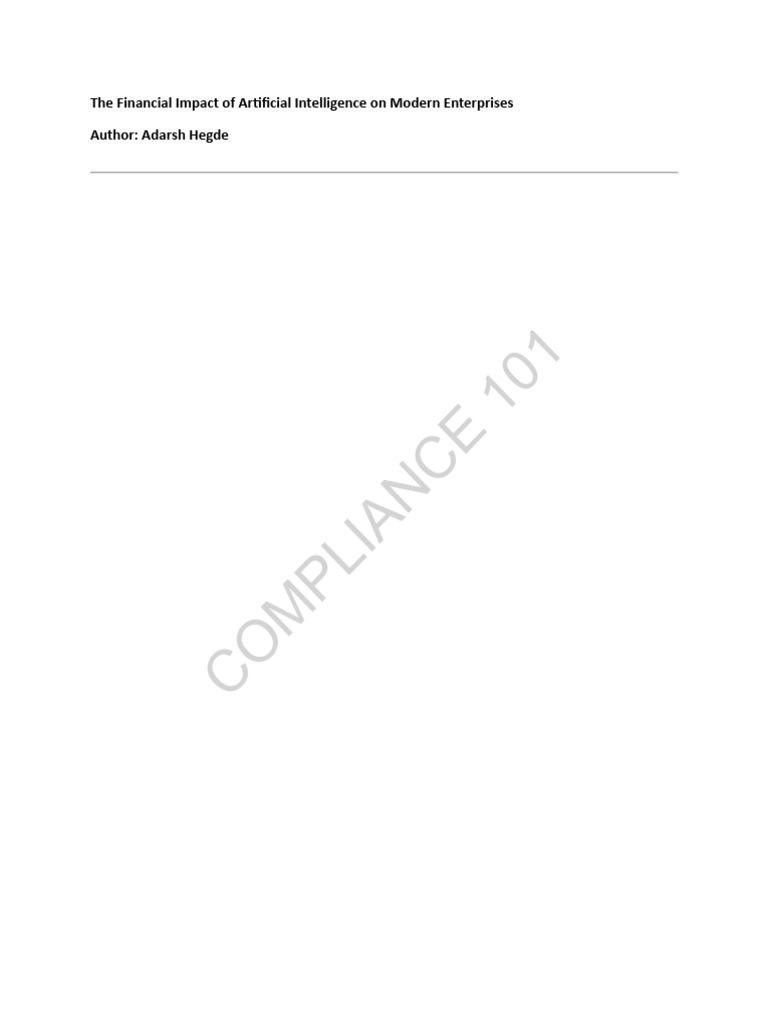 The Financial Impact of Artificial Intelligence On Modern Enterprises ...