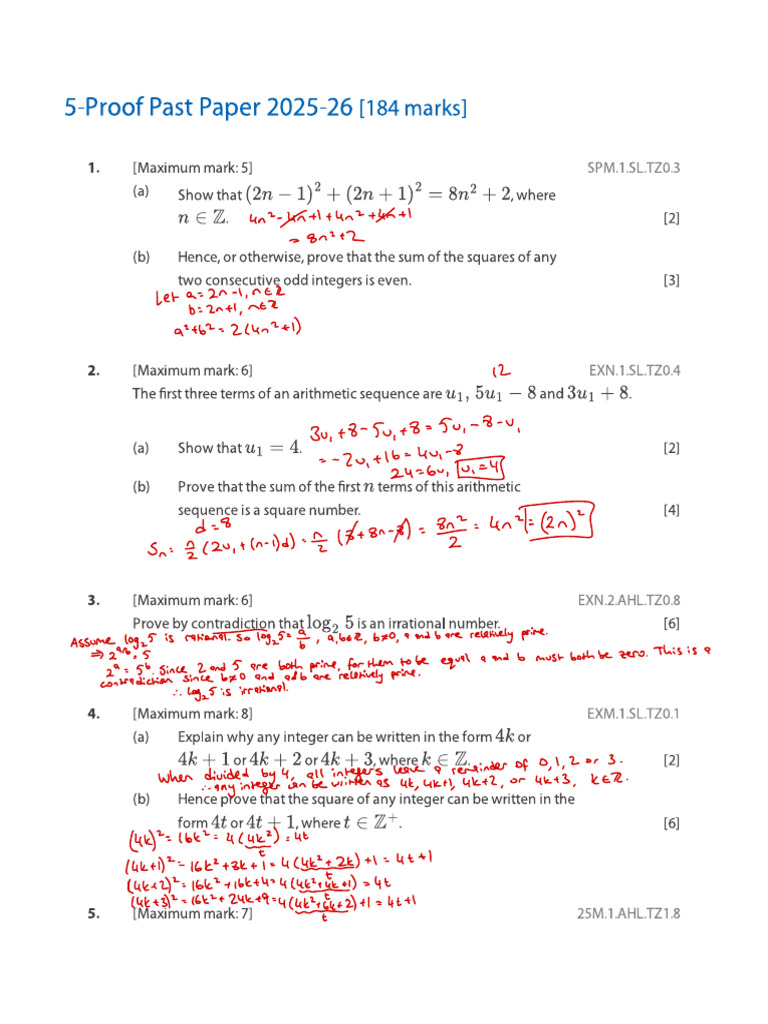 5-Proof Past Paper 2025-26 | PDF