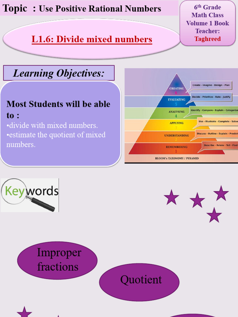 Gr.6 L1.6 Divide Mixed Numbers 1 | PDF