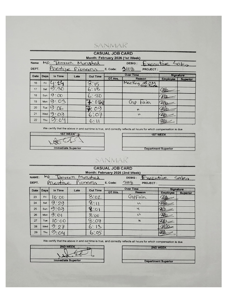 Job Card | PDF