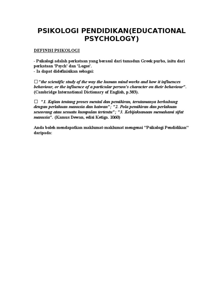 Definisi Psikologi Isl Pdf
