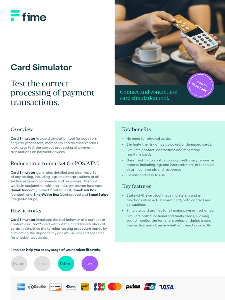 Fime Card Simulator Flyer | PDF | Emv | Banking Technology