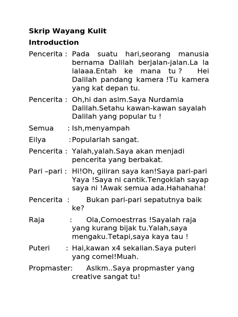 Skrip Wayang Kulit | PDF