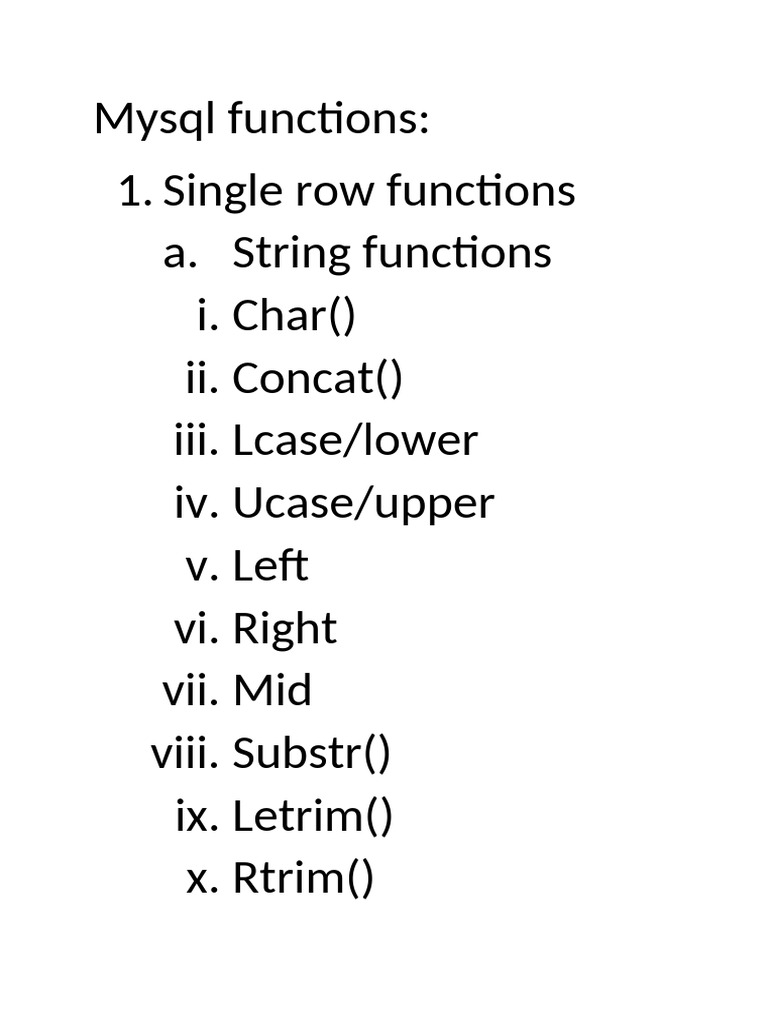 Mysql Functions | PDF