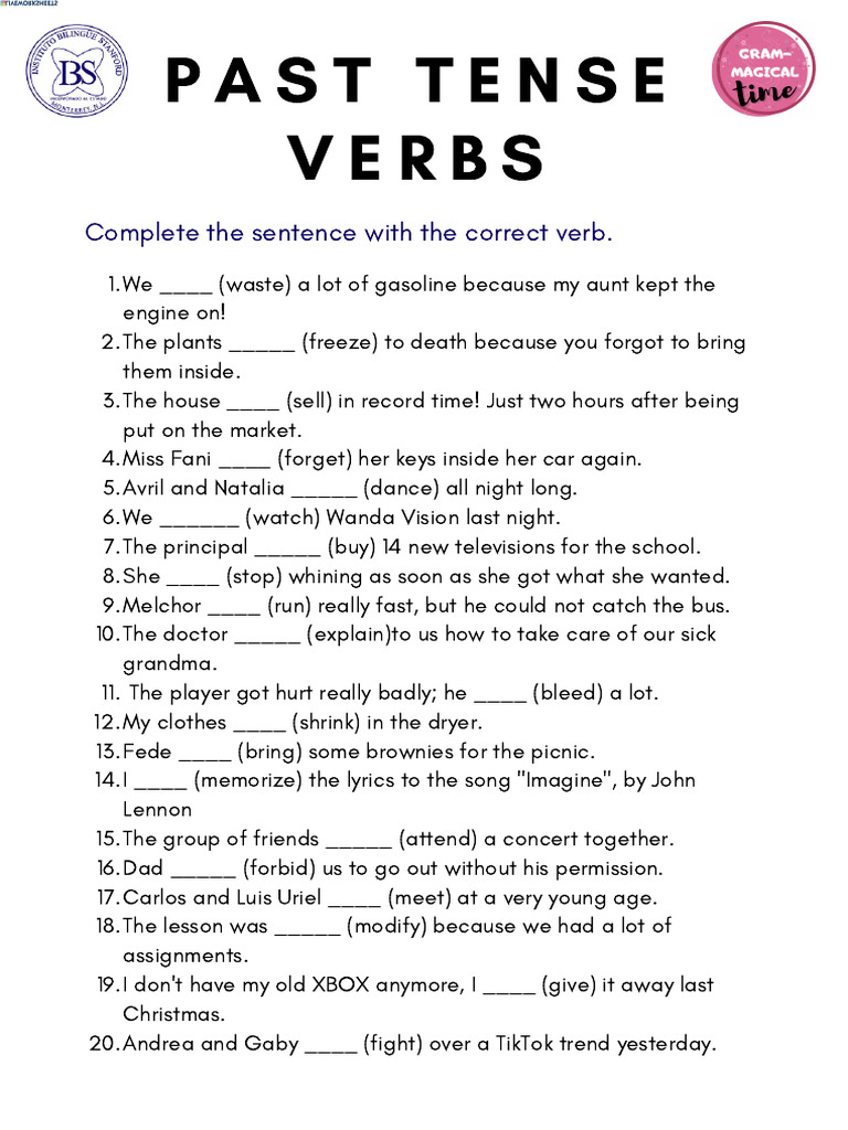 Past Tense Practice | PDF
