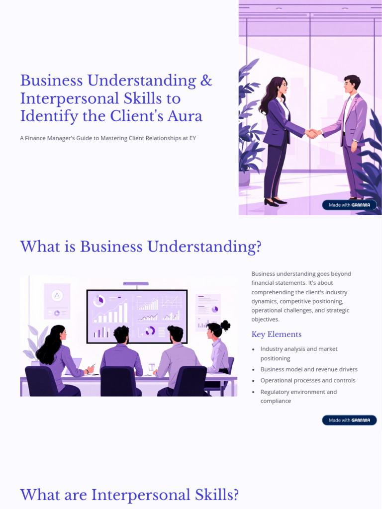 Business Understanding and Interpersonal Skills to Identify the Clients ...