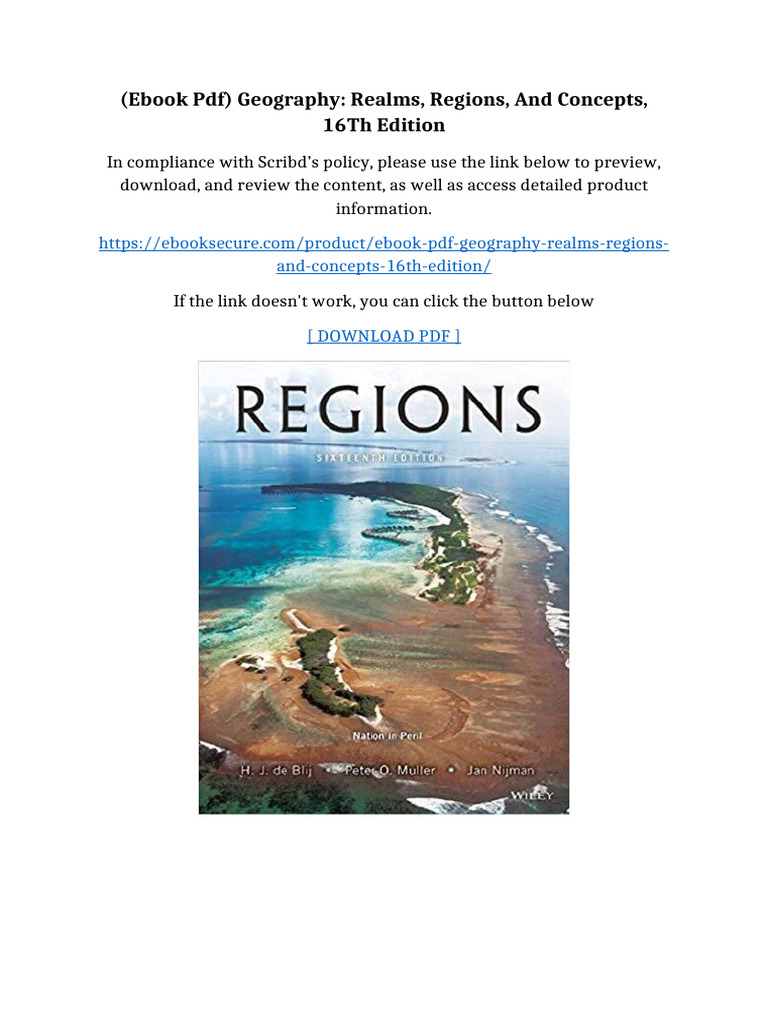 (Ebook PDF) Geography: Realms, Regions, and Concepts, 16th Edition ...