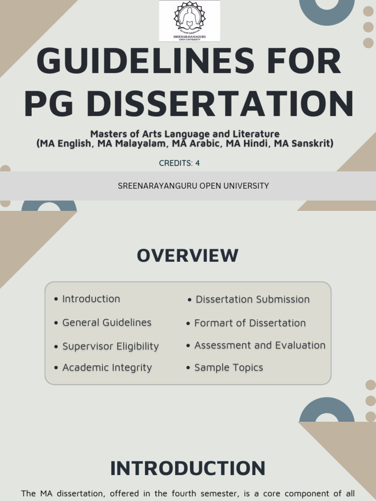 Guidelines For PG Dissertation - Edited - 250929 - 222723 | PDF ...