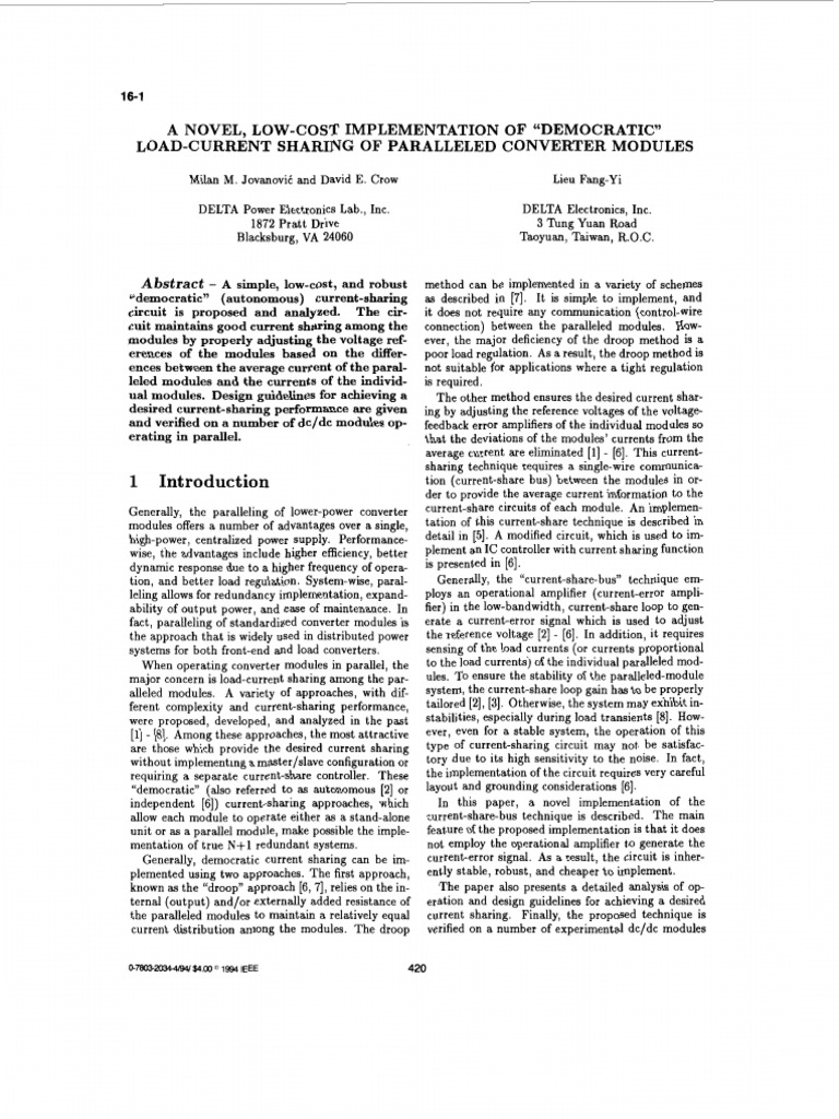 A Novel, Low-cost Implementation of “Democratic” | PDF | Electrical ...