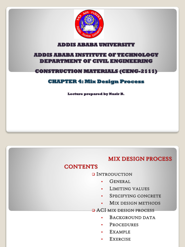 Mix Design Process (Aci) | PDF | Concrete | Cement
