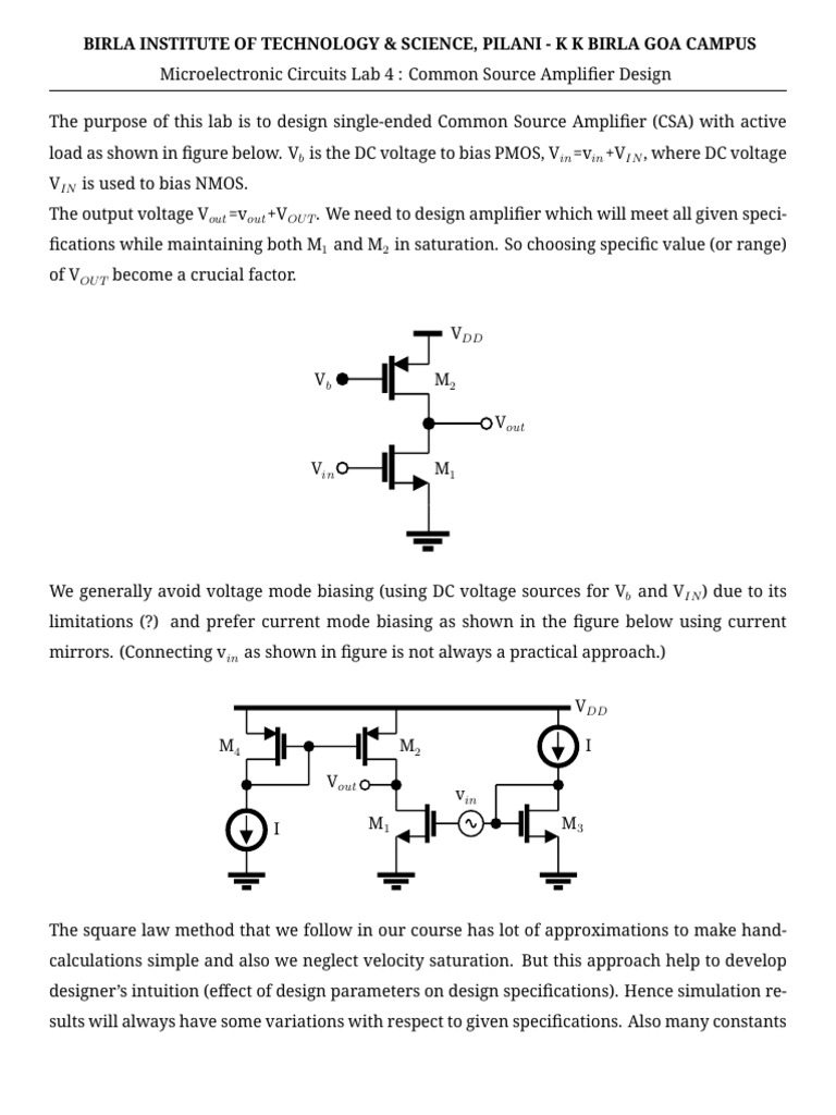 Lab4Q1 | PDF | Mosfet | Amplifier