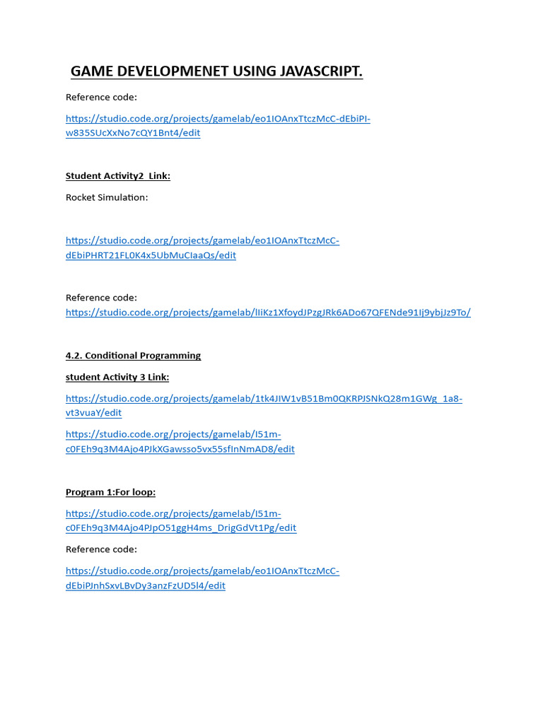 Game Developmenet Using Javascript | PDF