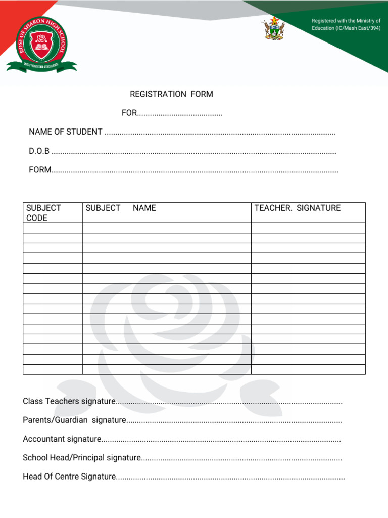 Reg form | PDF