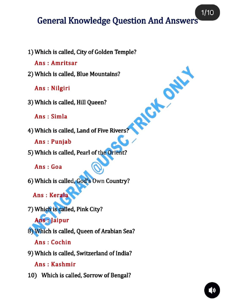 GK Questions | PDF