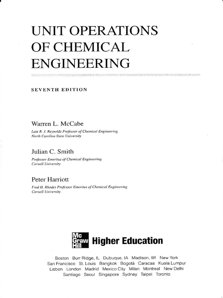 Unit Operations of Chemical Engineering 7nbsped Compress | PDF