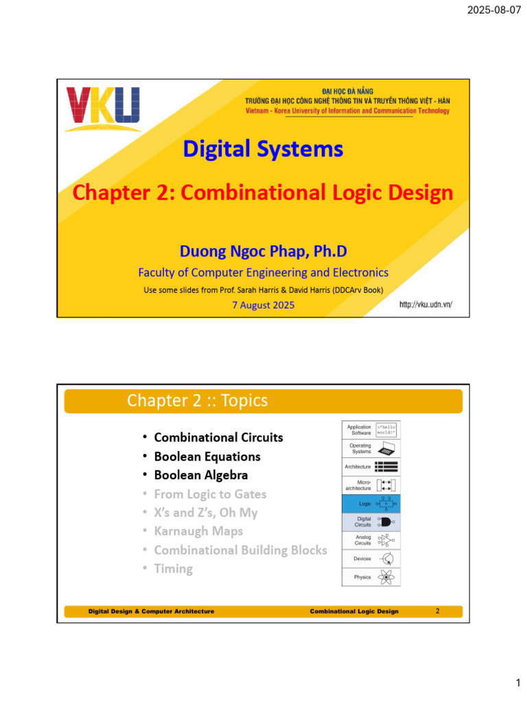 L2 C2 Combinational Logic Design 1 | PDF | Boolean Algebra | Teaching ...