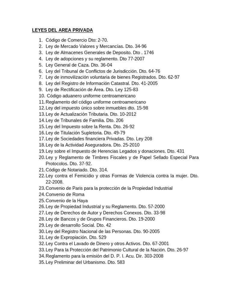 LEYES DEL AREA PRIVADA | PDF | Justicia | Crimen y violencia