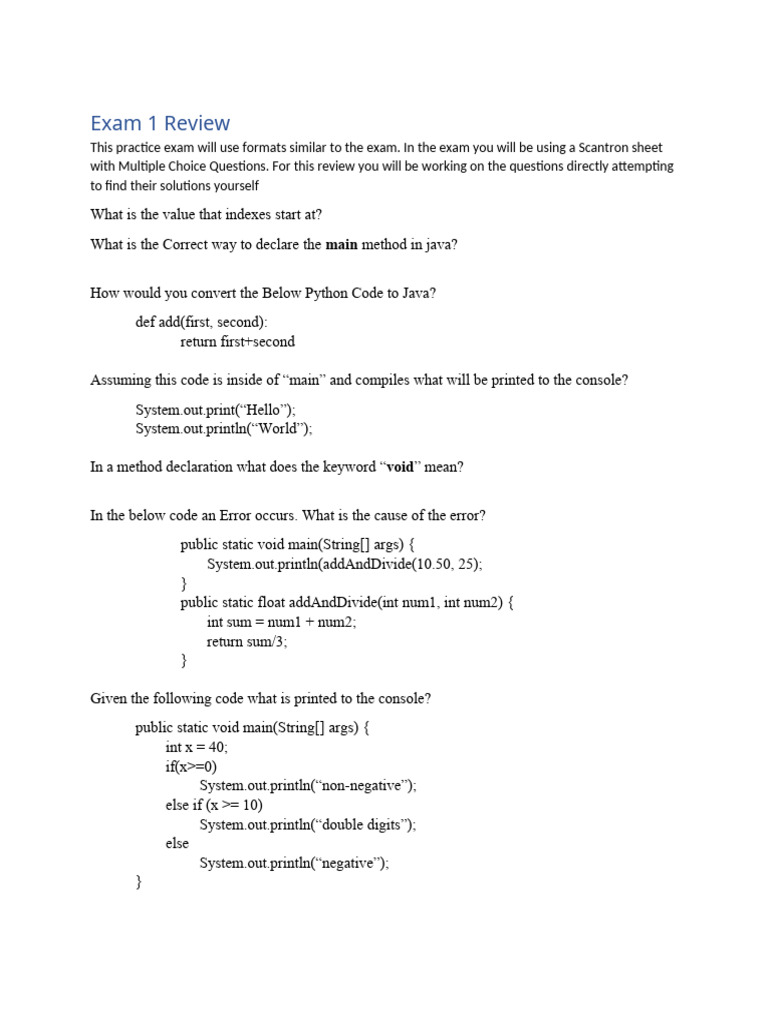 Exam 1 Review - Tagged | PDF | Object Oriented Programming | Software