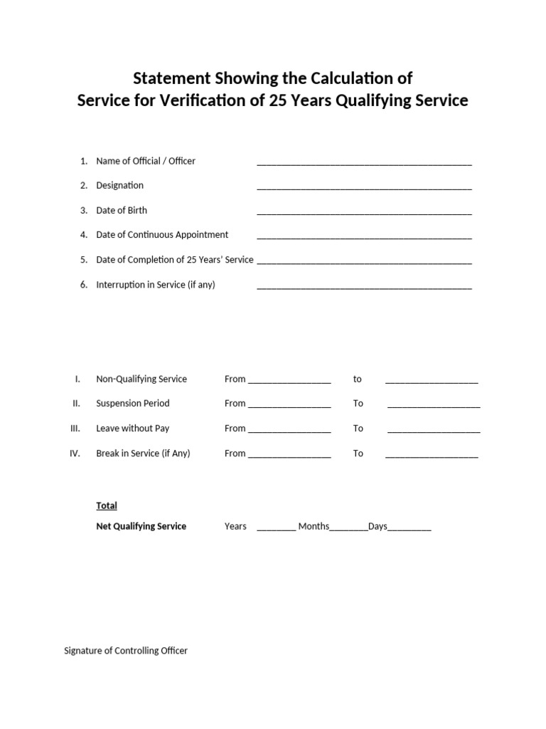 25 Years of Services Certificate | PDF