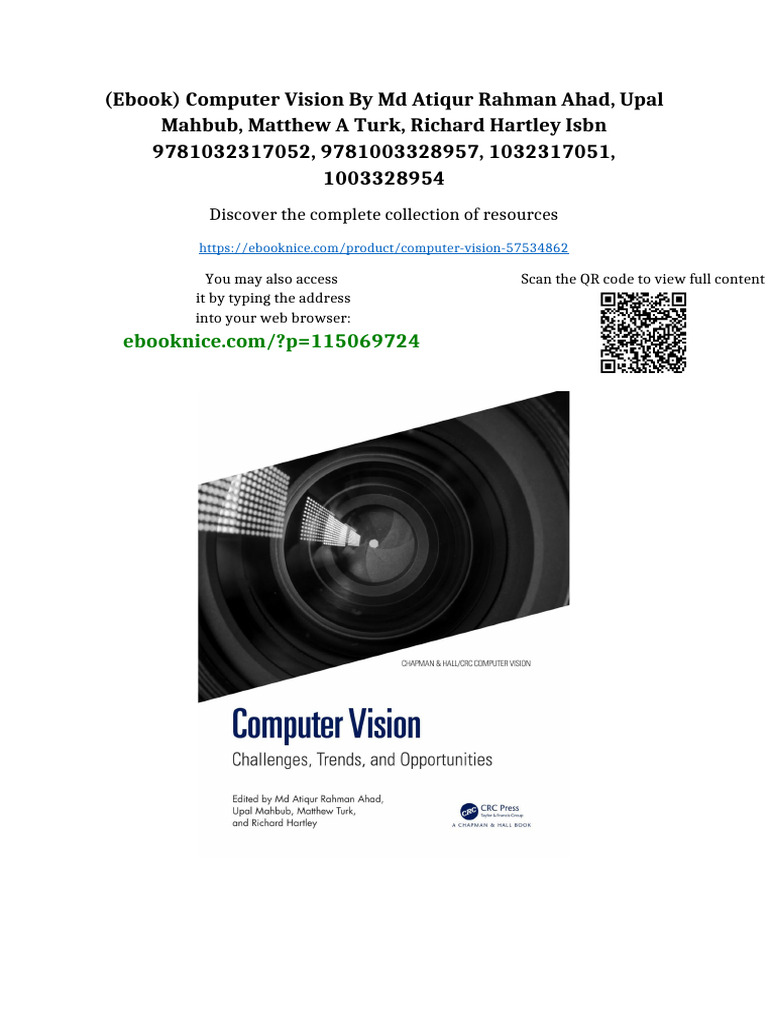 (Ebook) Computer Vision by MD Atiqur Rahman Ahad, Upal Mahbub, Matthew ...