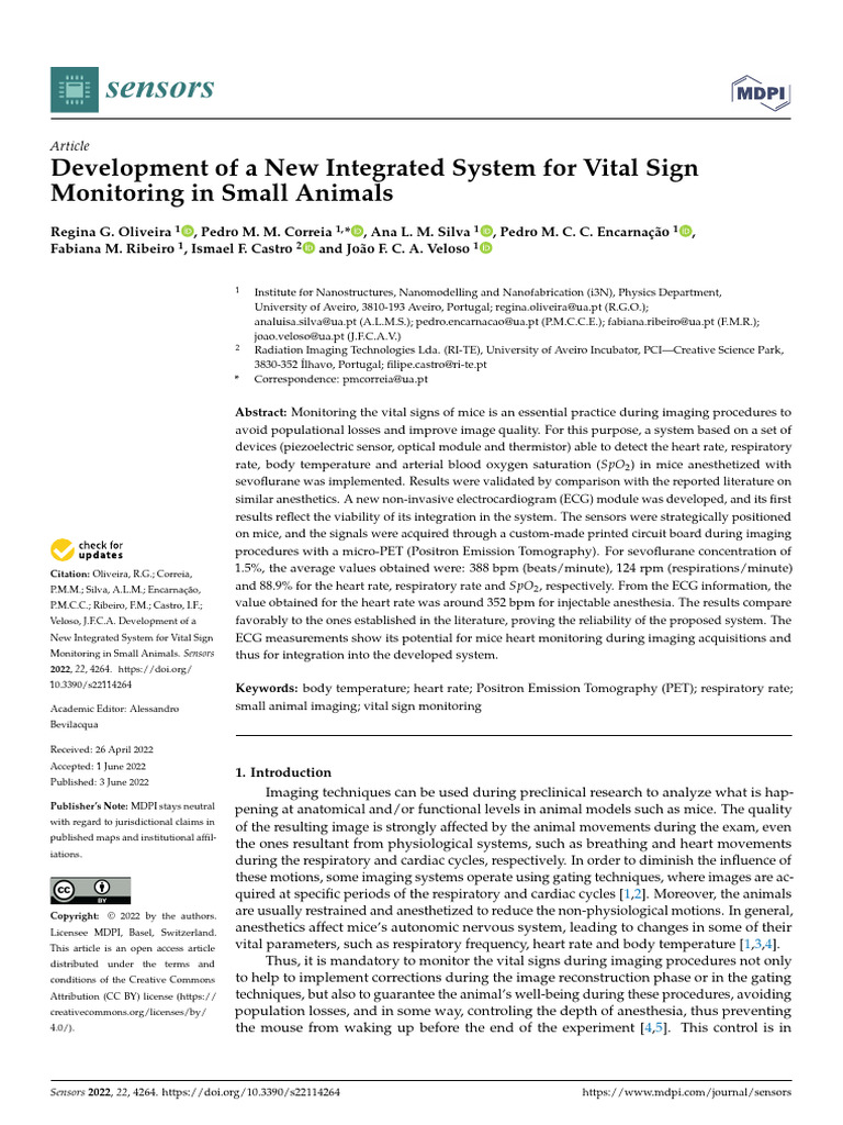 Development of a New Integrated System for Vital Sign Monitoring in ...
