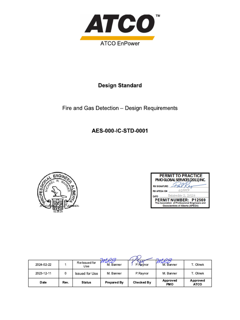 Fire and Gas Detection Standard | PDF