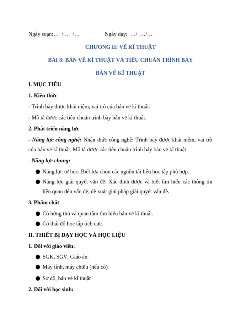 Bai 8 Ban Ve Ky Thuat Va Tieu Chuan Trinh Bay Ban Ve Ky Thuat | PDF