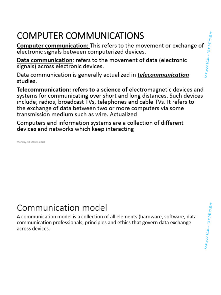 s.3 Computer Communications Notes 2020 | PDF | Computer Network ...